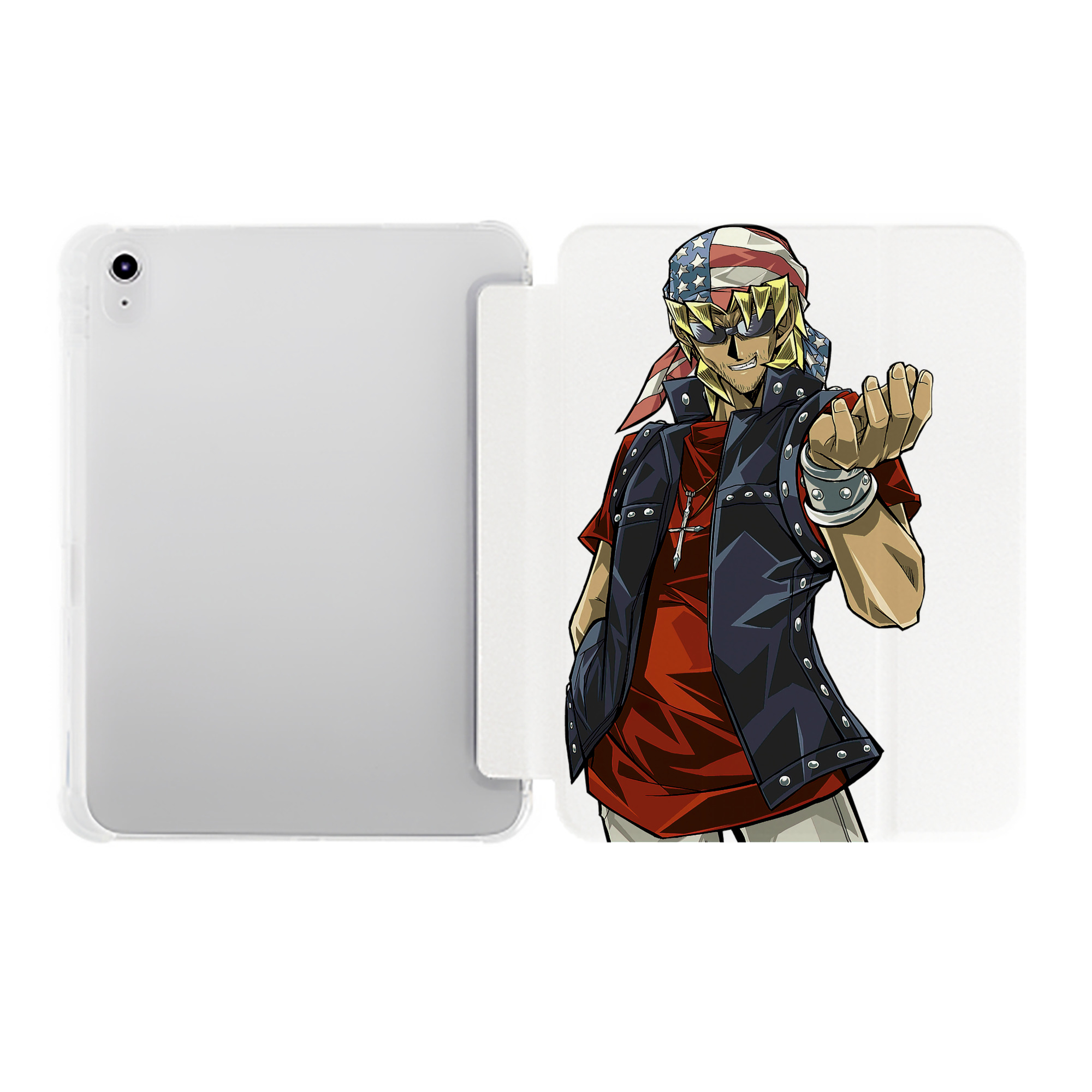 （画像用） 遊☆戯☆王 Yu-Gi-Oh! IPad ケース ペン収納付き 三つ折りスタンド PUレザー×シリコン 対応機種9.5/10.5/10.9インチ
